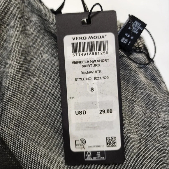 VERO MODA Women's Fidela Plaid Skirt In Black Check Size S‎ NWT - Picture 6 of 11